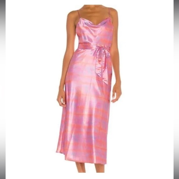 LIKELY Vittoria Tie Dye Satin Midi Dress 💕 NWT size 0 and 4 - Picture 4 of 16